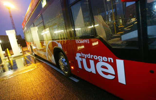 A bus fuelled by hydrogen