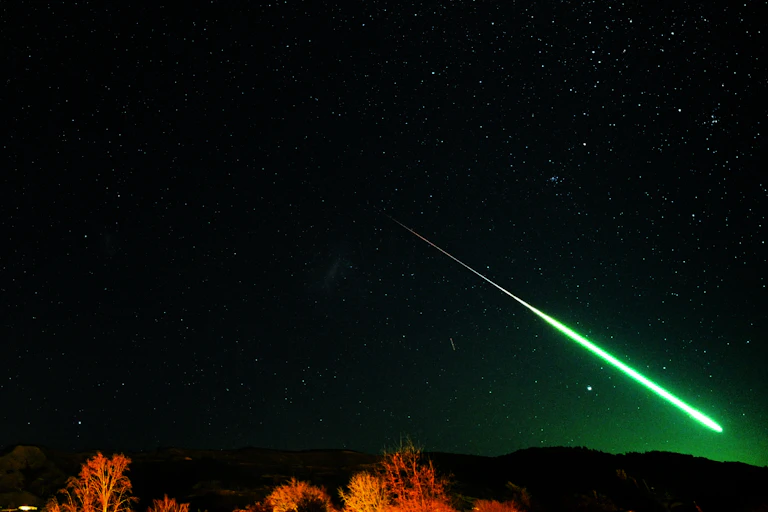 The bright green meteor, as seen on July 22 above Canterbury.
