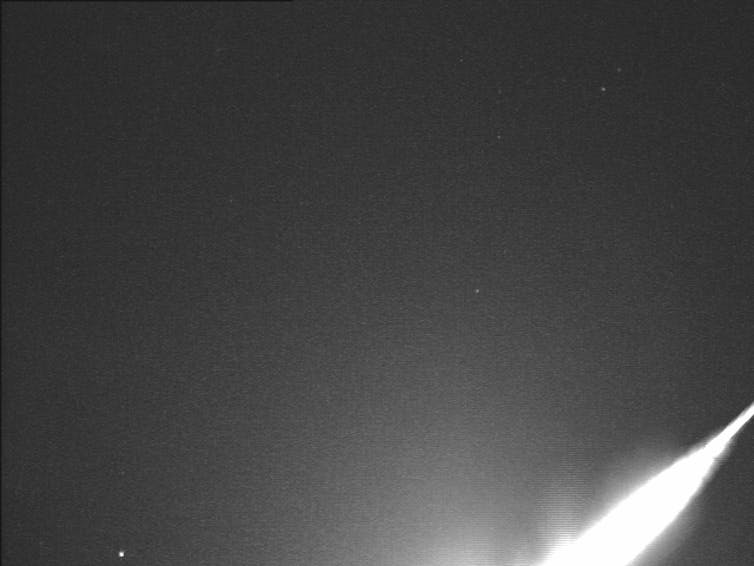 The July 22 meteor as seen by a specialised meteor camera near Ashburton.