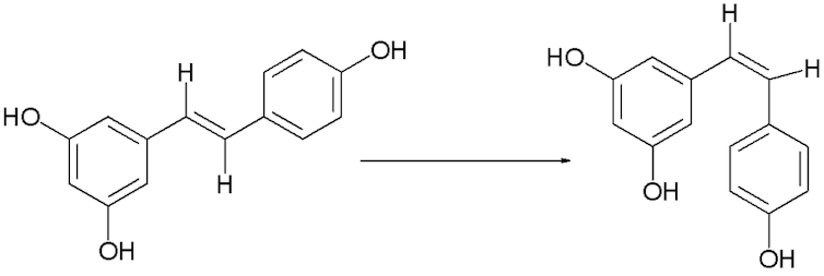 Isomerization of trans- to cis-resveratrol