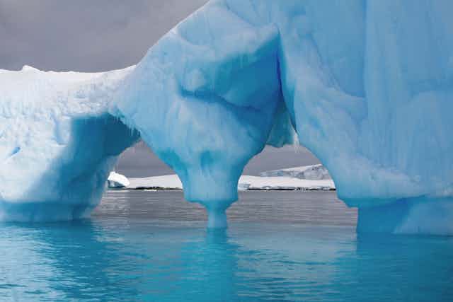 ice shelf over water in East Antarctica