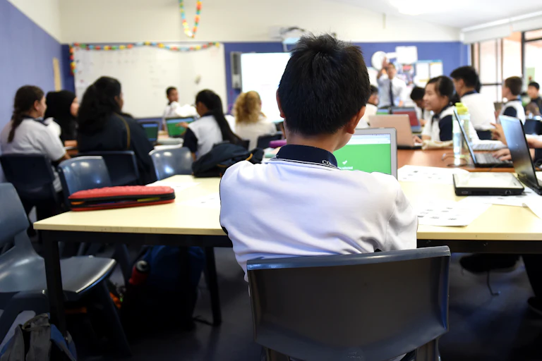 Students in a classroom.