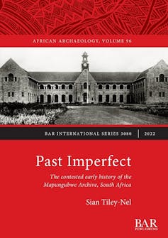 A book cover in red with the title Past Imperfect and a black and white photo of a grand old university building.