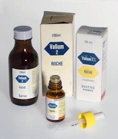 Flacons et compte-gouttes valium