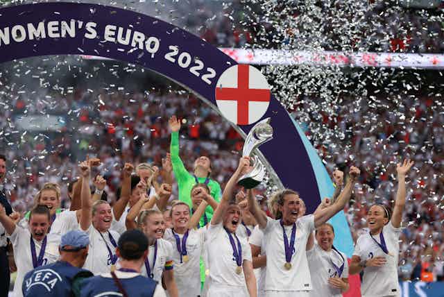 England team winning the 2022 Euros. 