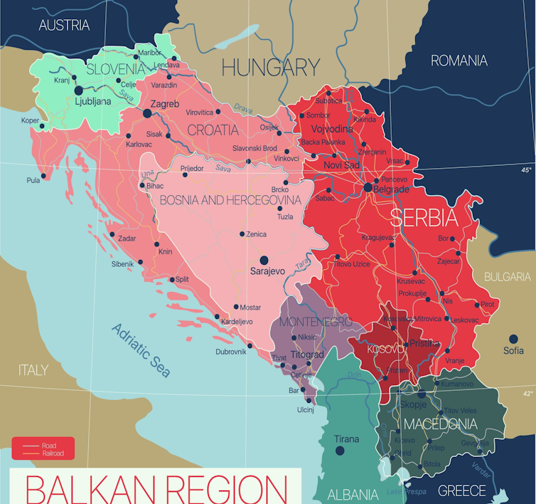 Map of the Balkans