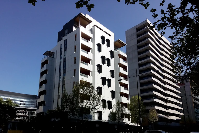 Photo of the Forté Building in Melbourne, a 10-storey CLT apartment building.