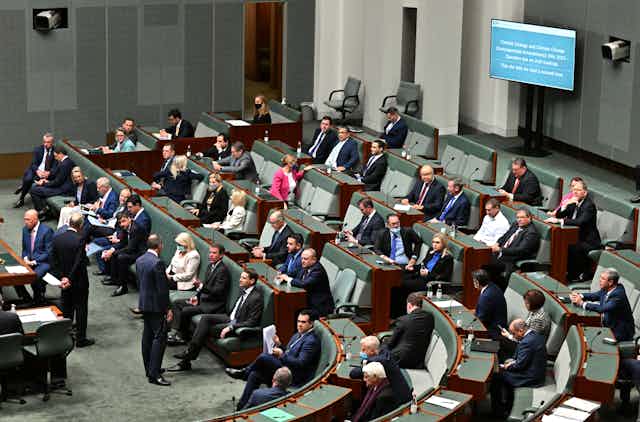 The Opposition during divisions on amendments on the Climate Change Bill 
