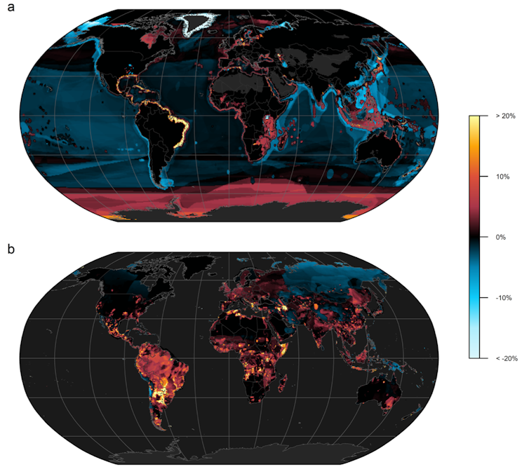 Two world maps