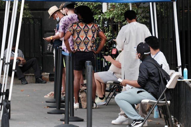 People lining up to get monkeypox vaccine