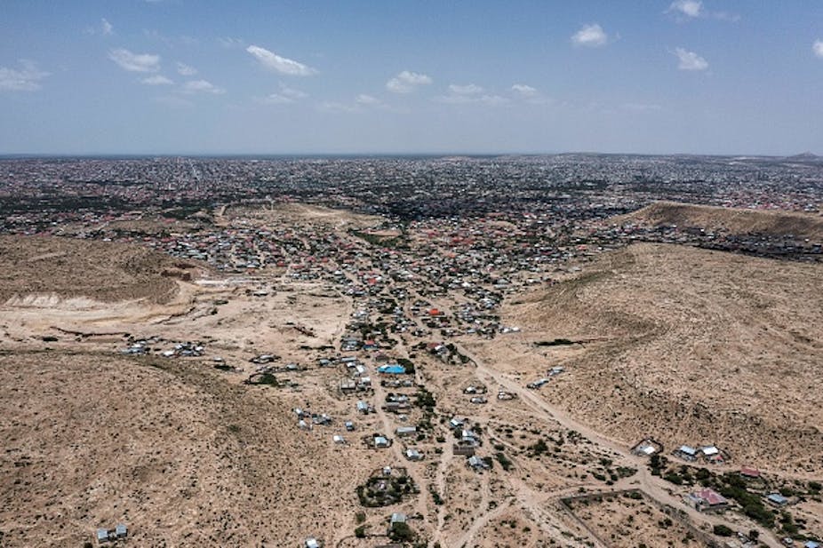 Aerial view of Hergesa city of Somaliland