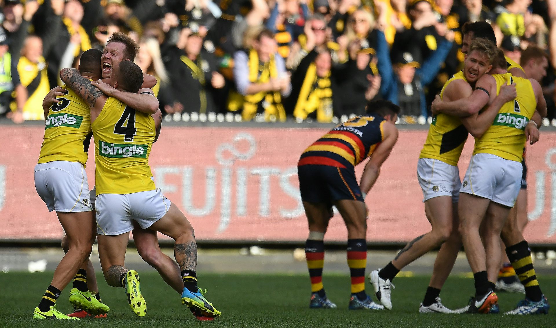 The Richmond Tigers defeated the Adelaide Crows 16.12 (108) to 8.12 (60) in the 2017 AFL grand final.