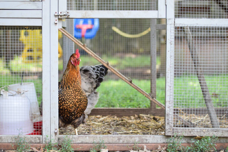 Hens in a coop