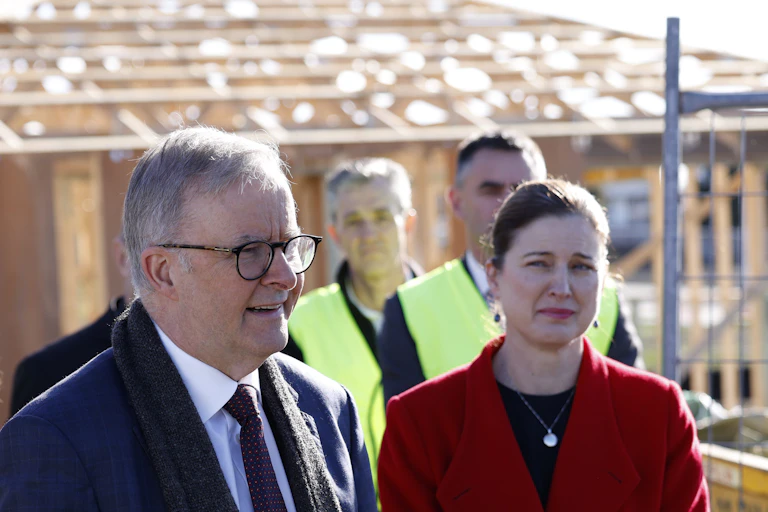 Prime Minister Anthony Albanese and Housing and Homelessness Minister Julie Collins