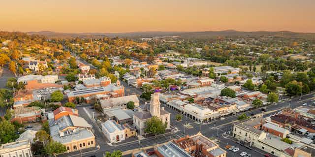 Aerial view of Castlemaine, Victoria.