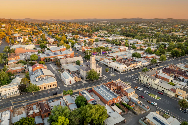 Aerial view of Castlemaine, Victoria.