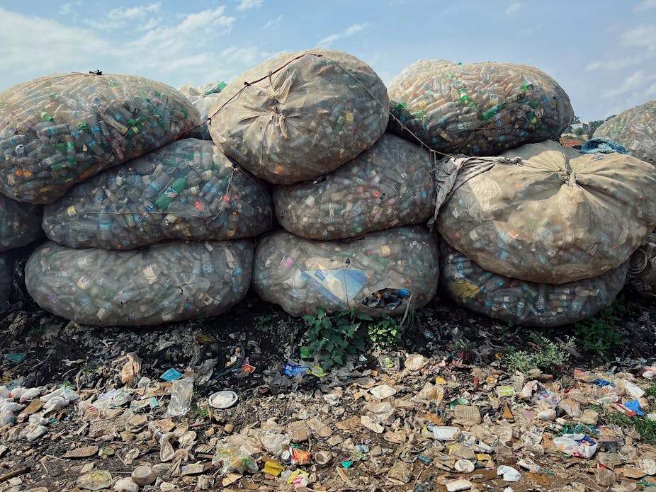 Piles of plastic waste.