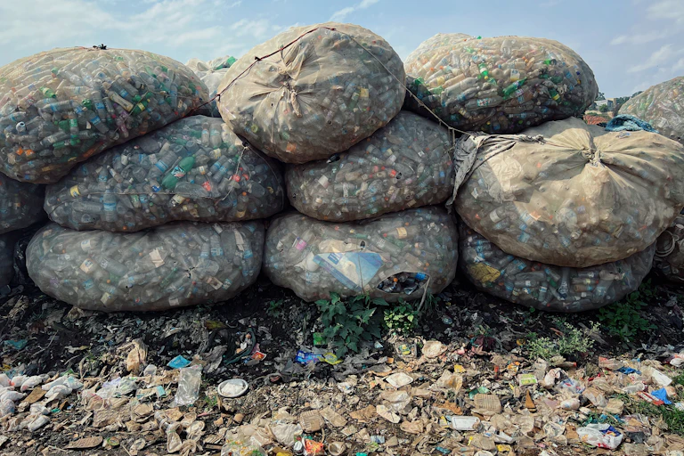 Piles of plastic waste.