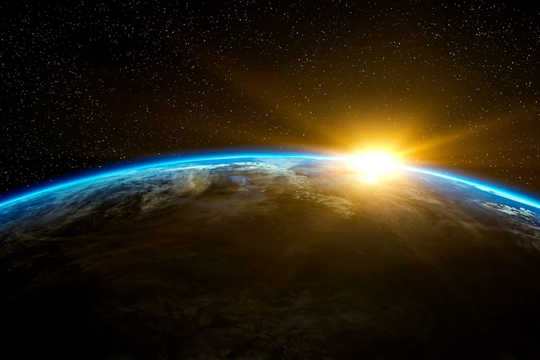Image de la planète et du soleil