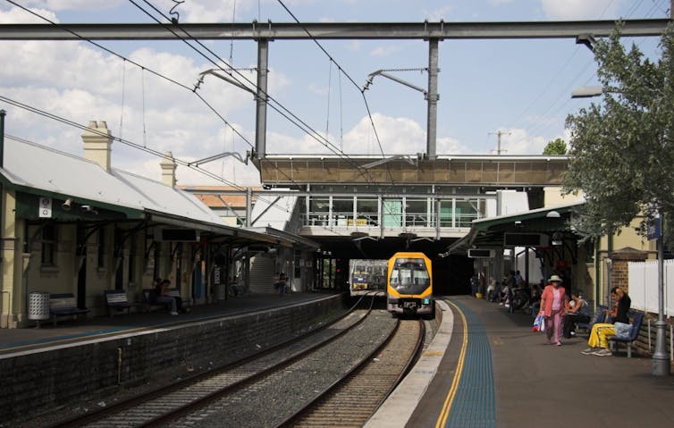 Straightening up: the curved platform of Campsie train station, on the Bankstown line in south-western Sydney, is being converted for automatic trains as part the NSW government's Sydney Metro rail project.