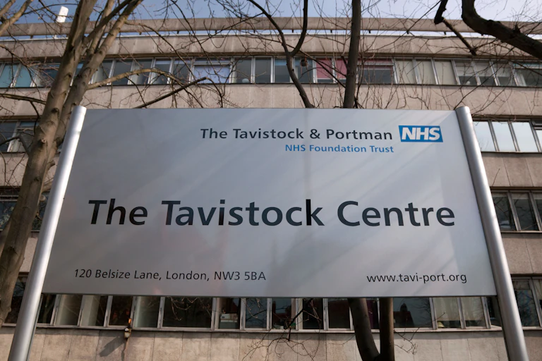 Tavistock Centre sign with clinic behind