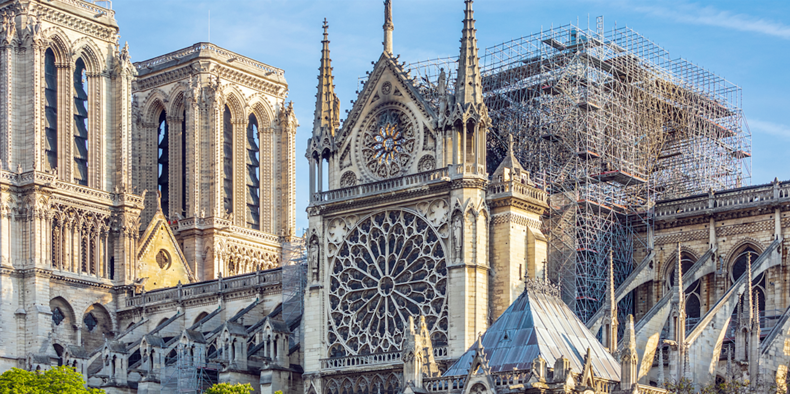 Notre-Dame de Paris après l'incendie.