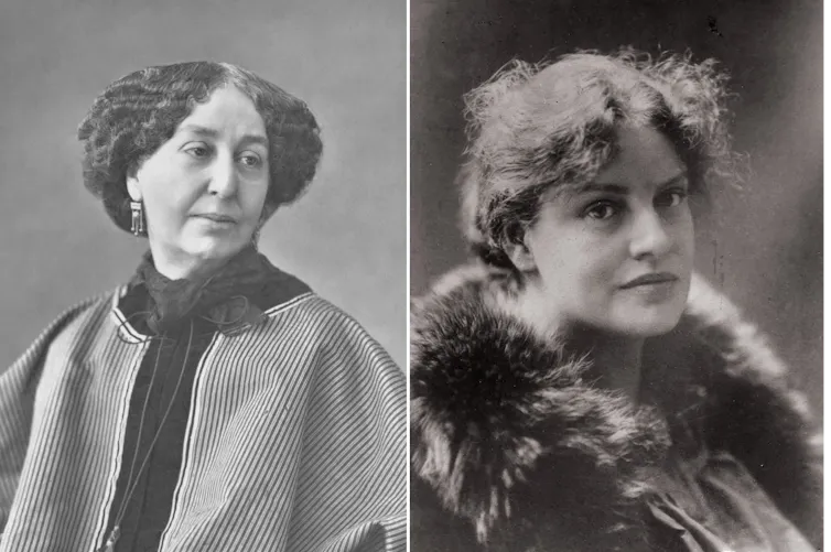Black and white portraits of two women