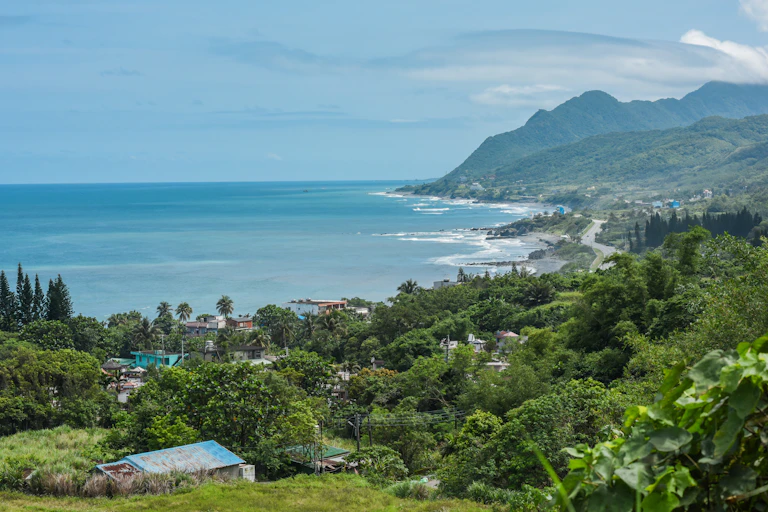 A landscape image of coastal Taiwan