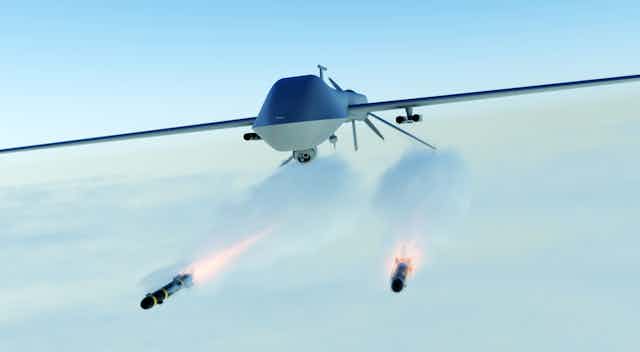 An autonomous military combat drone