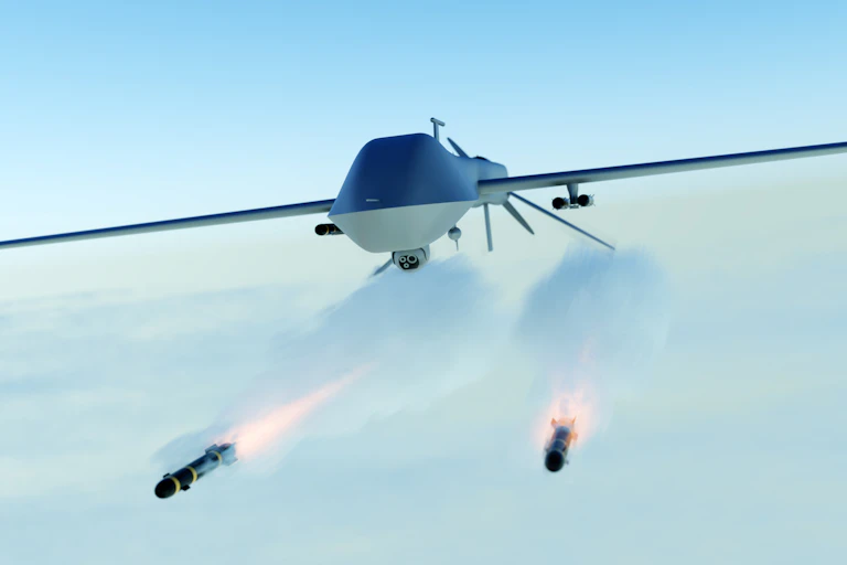 An autonomous military combat drone