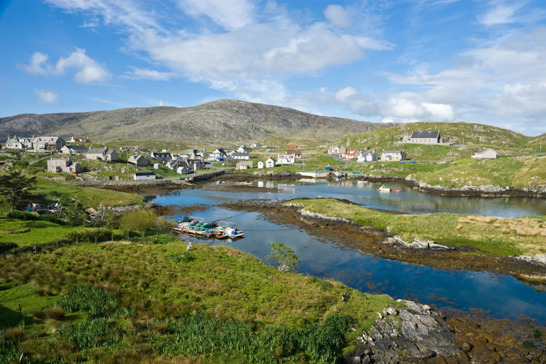A view of the island of Scalpay, near Harris in Scotland.