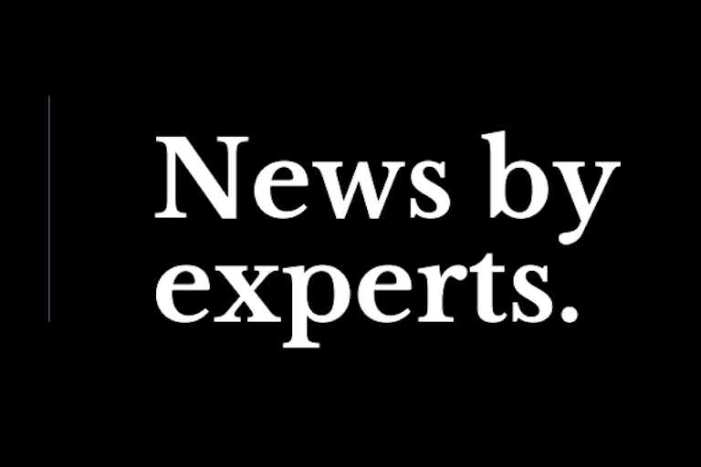 The Conversation logo on the left on black background, with "news by experts" on the right