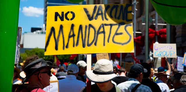Protesters against vaccine mandates.