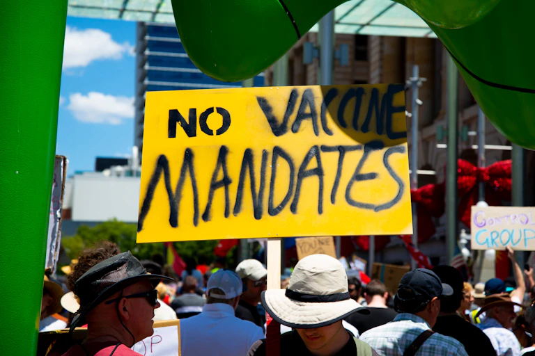 Protesters against vaccine mandates.