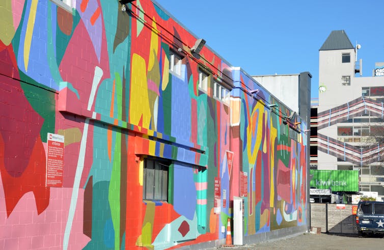 Artists painted city walls as part of the Christchurch earthquake rebuild.