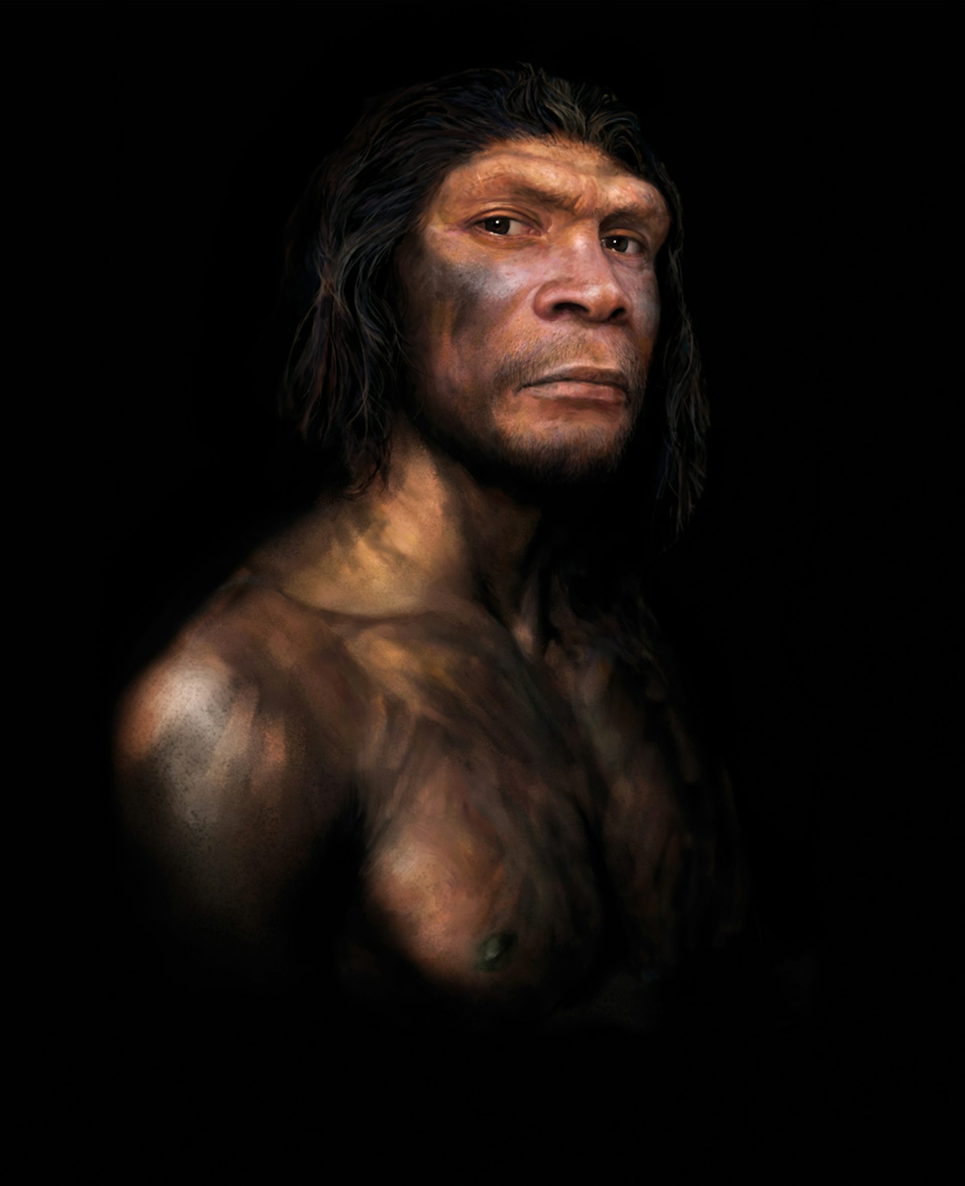 Painting of Neanderthal man