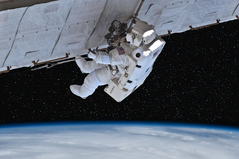 An astronaut in space