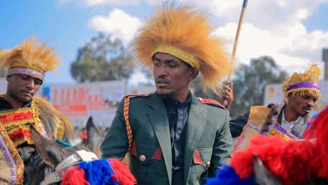 Men in tradition Ethiopian clothing. 