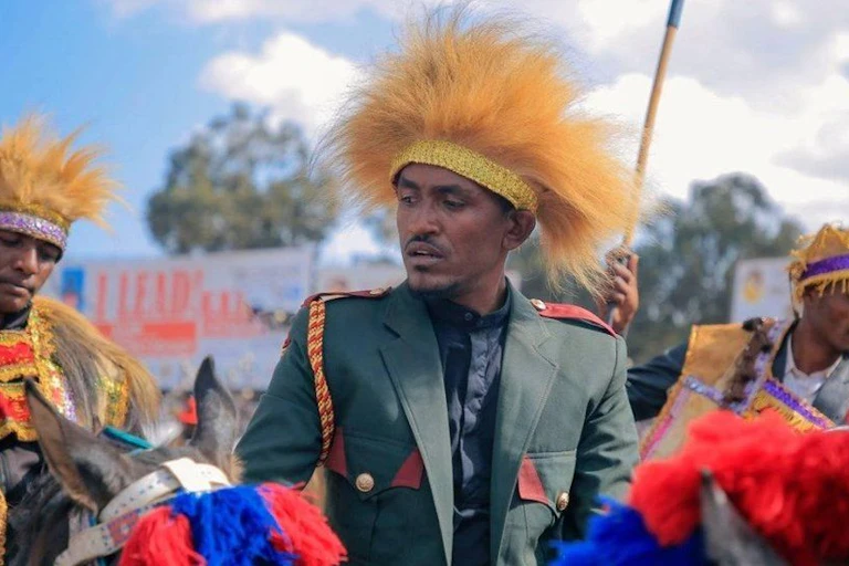 Men in tradition Ethiopian clothing.