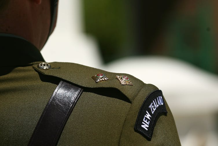 Shoulder of a New Zealand soldier's uniform