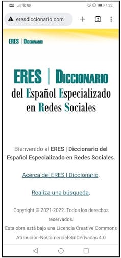 Interfaz para teléfono móvil del ERES