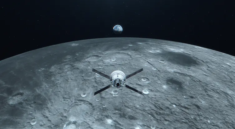 Artist’s impression of Orion at the Moon.