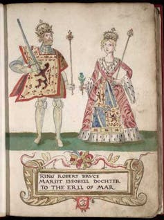 Skotský král Robert I. a jeho manželka Isabella z Mar