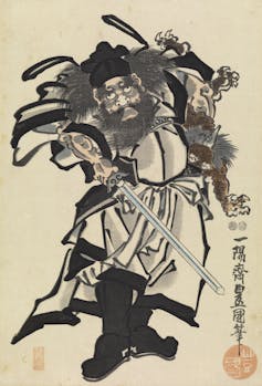 A Japanese print of Shoki the Demon Queller.