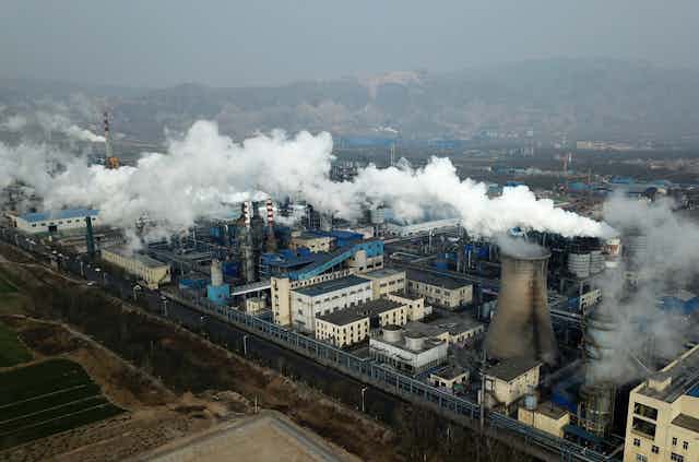 Coal processing plant from above