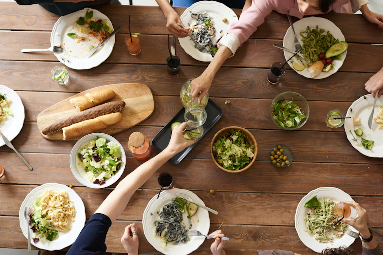 people eating at table
