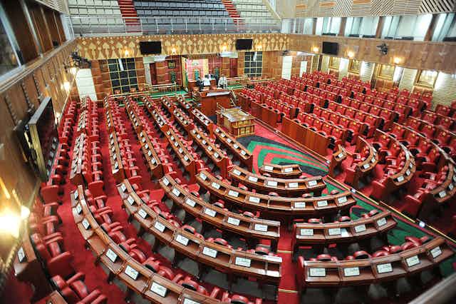Debating chamber of the Kenyan parliament
