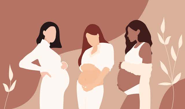 illustration de trois femmes enceintes