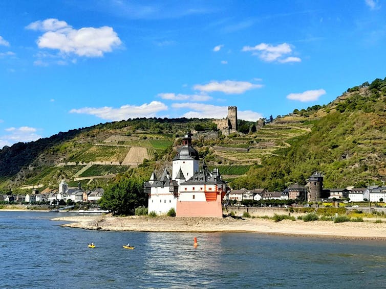 Rhine River at Kaub, Germany, August 6 2022