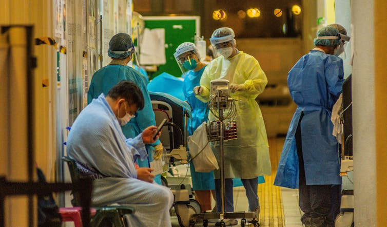 Medical staff in a Hong Kong hospital